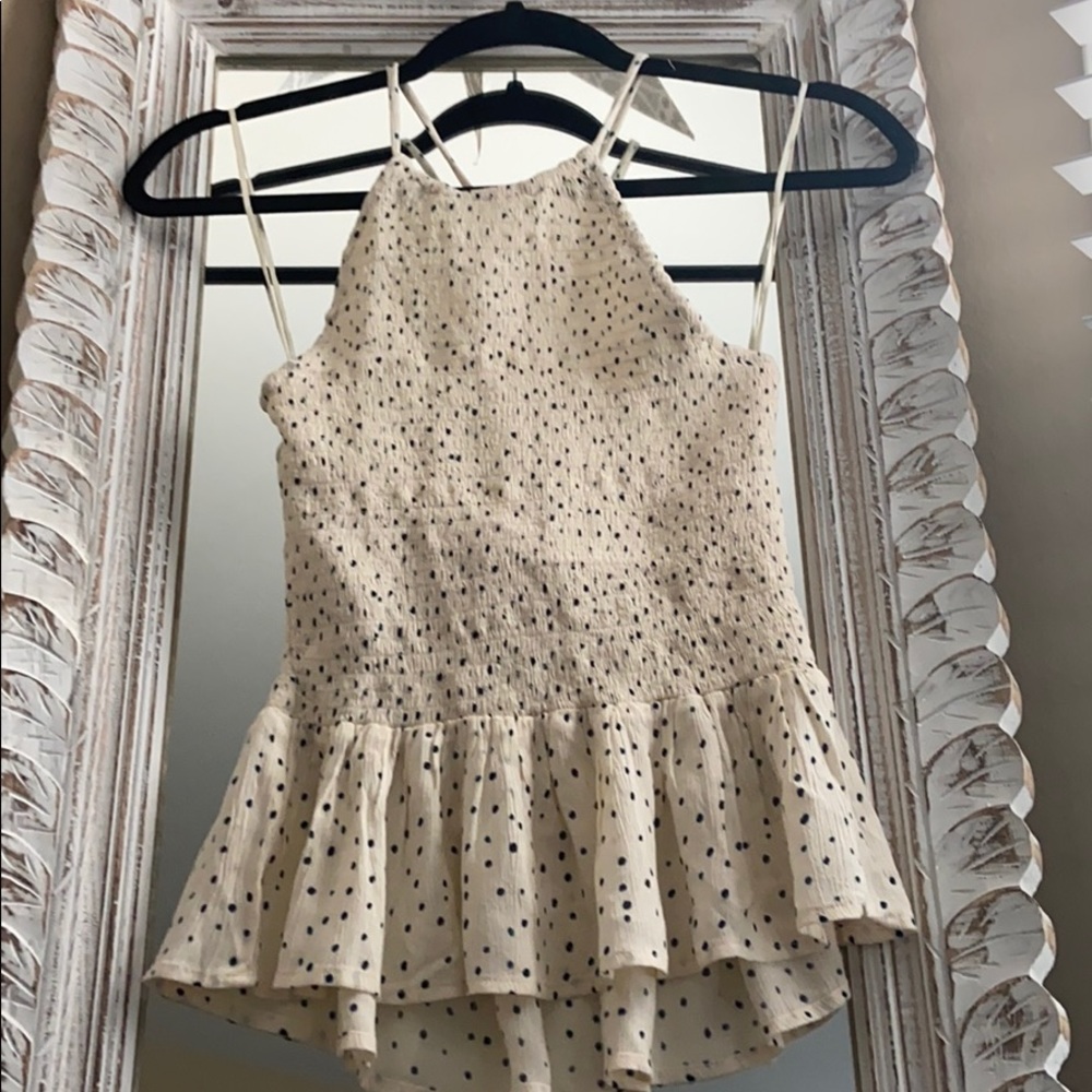 Smocked halter w/ specked pattern